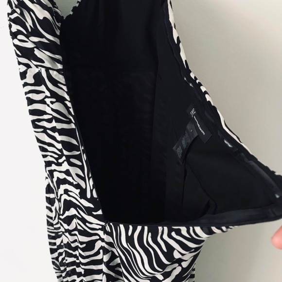 100% Silk Zebra Print A-Line Evening Dress - Picture 11 of 12